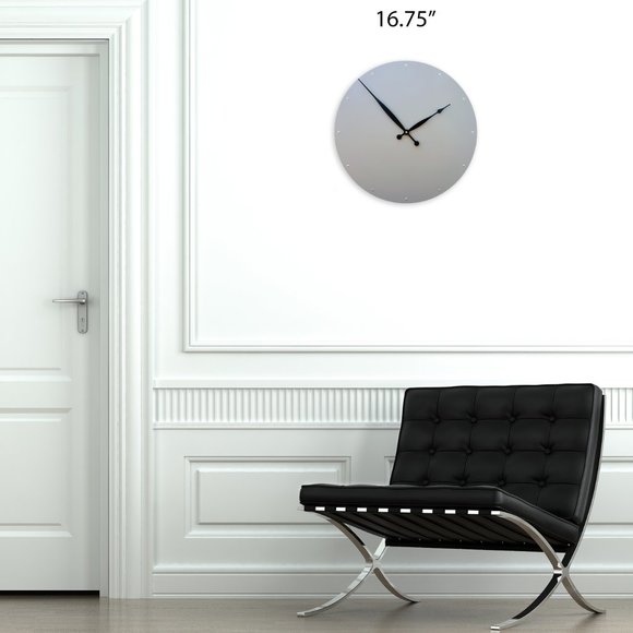 Large Circle Wall Clock in Light Stone Gray 16.75" - Picture 6 of 7